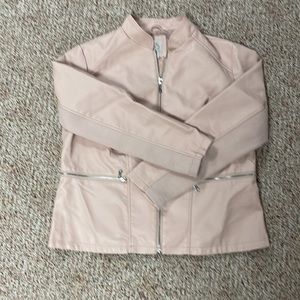 CB Brand Faux Leather Jacket, Blush, Size 1X